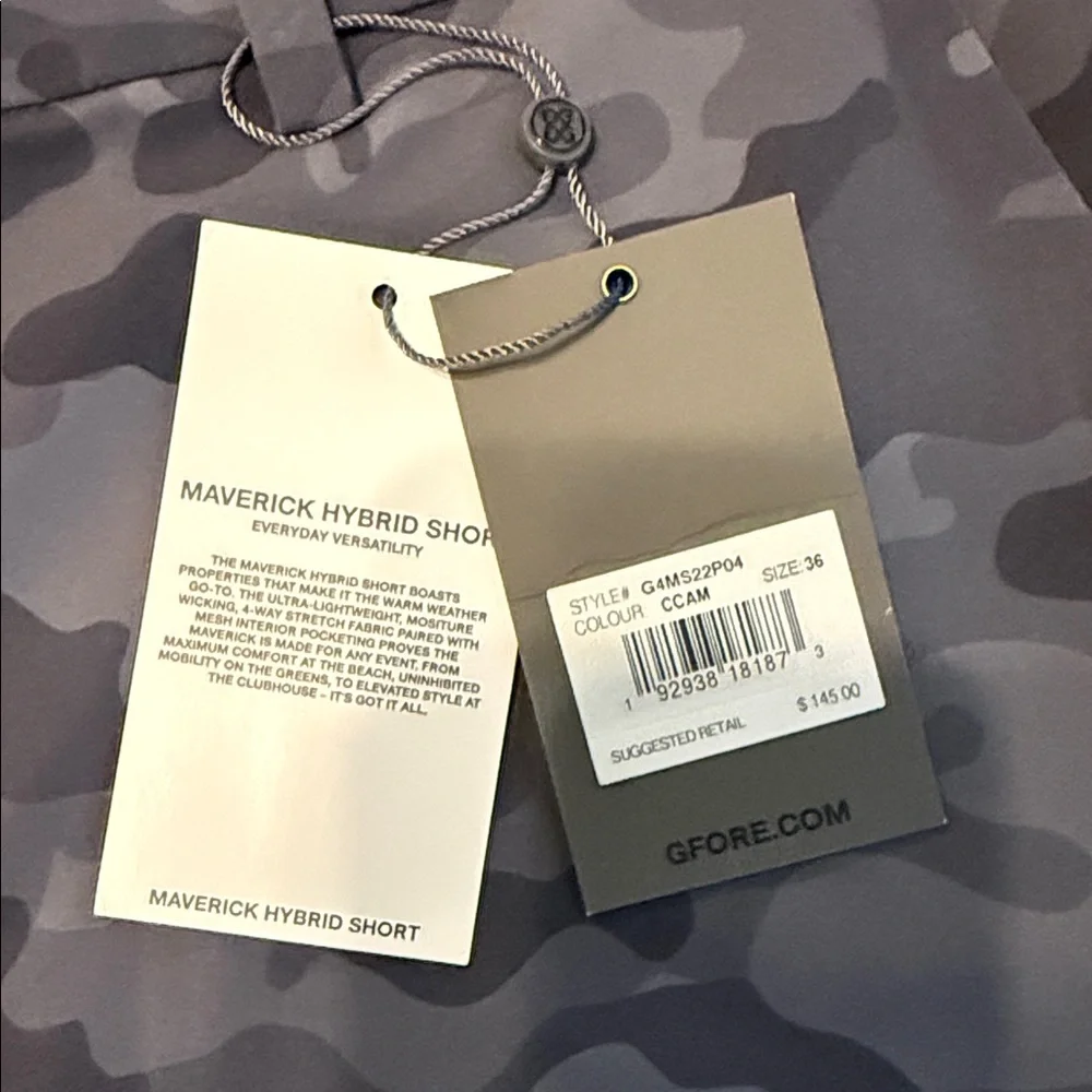 G/FORE Dark Gray Camo Flat Front Shorts - Picture 2 of 4